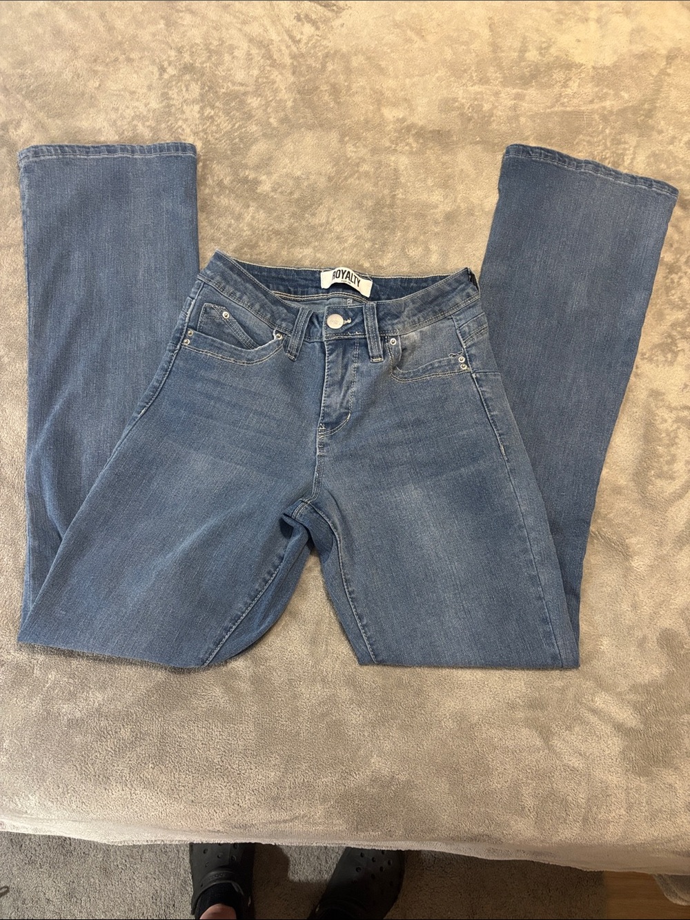 Royalty For Me Boot Cut Jeans - Light Blue Wash